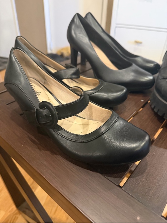 Life Stride Shoes - Black Mary Jane Leather Pumps
